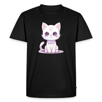 Anime kawaii kitty, cute cat and neko - Men's Premium Organic T-Shirt - black - Front - Nico (187cm)
