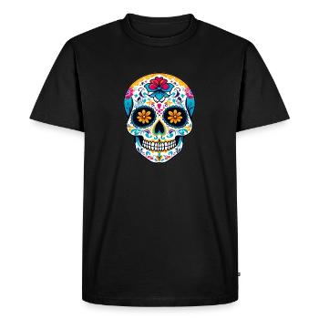 The White Mask, Dia de los Muertos - Men's Premium Organic T-Shirt - black - Front - Nico (187cm)