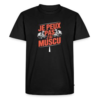 I can't I have muscled - Men's Premium Organic T-Shirt - black - Front - Nico (187cm)