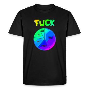 FUCK YOU | ME | THIS | EVERYTHING - Men's Premium Organic T-Shirt - black - Front - Nico (187cm)