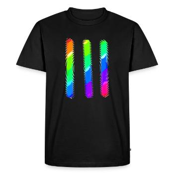 Lines | Wavy lines | | symbols Pattern - Men's Premium Organic T-Shirt - black - Front - Nico (187cm)