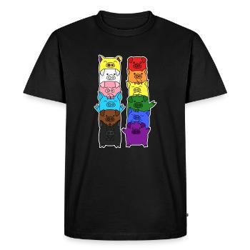 Fierté Progrès Flag Egalité du cochon - T-shirt Premium bio Homme - noir - Devant - Nico (187cm)