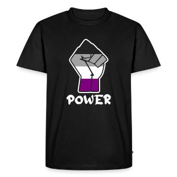 Power Asexual Pride Fist Design for Equality - Men's Premium Organic T-Shirt - black - Front - Nico (187cm)