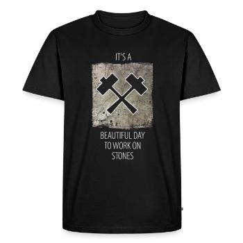 Sculpteur de pierre dicton de sculpteur de pierre - T-shirt Premium bio Homme - noir - Devant - Nico (187cm)