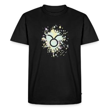 Zodiac Taurus Symbol Color Splash - Men's Premium Organic T-Shirt - black - Front - Nico (187cm)