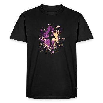 Éclaboussure de couleur de ballerine de danse - T-shirt Premium bio Homme - noir - Devant - Nico (187cm)