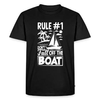 Rule 1 Don't Fall Off The Boat for a Seaman - Men's Premium Organic T-Shirt - black - Front - Nico (187cm)