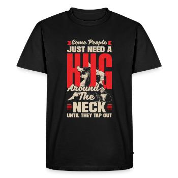 Certaines personnes ont juste besoin d’un câlin autour du cou Jiu - T-shirt Premium bio Homme - noir - Devant - Nico (187cm)