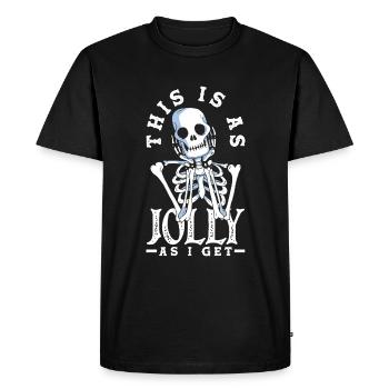 C’est aussi joyeux que je reçois un squelette gothique sombre - T-shirt Premium bio Homme - noir - Devant - Nico (187cm)