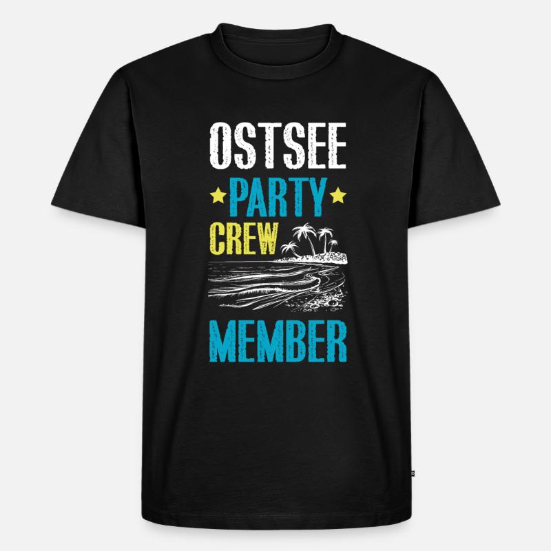 Ostsee Party Crew - Männer Premium Bio T-Shirt - Schwarz
