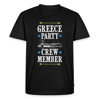 Greece Party Crew - Men's Premium Organic T-Shirt - black - Front - Nico (187cm)