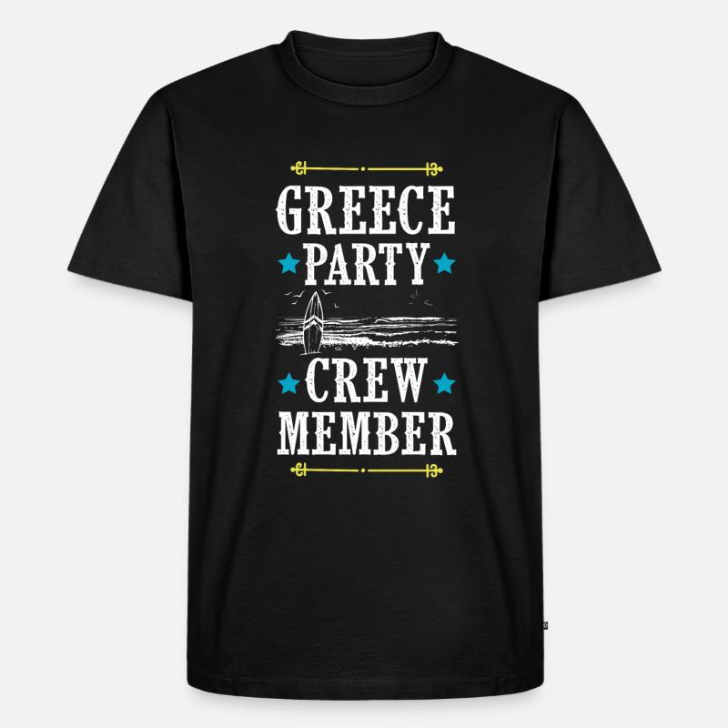 Greece Party Crew - Männer Premium Bio T-Shirt - Schwarz