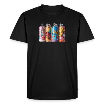 BOMBE PEINTURE GRAFFITI STREET ART - T-shirt Premium bio Homme - noir - Devant - Nico (187cm)