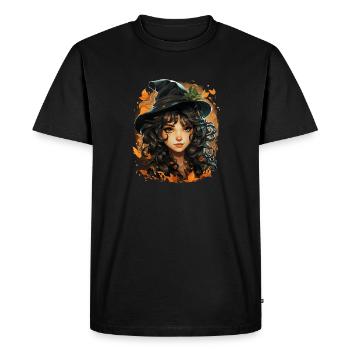 Halloween Witch I Cartoon Style I Witch - Men's Premium Organic T-Shirt - black - Front - Nico (187cm)