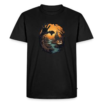 Halloween Emerging Hands Citrouille effrayante - T-shirt Premium bio Homme - noir - Devant - Nico (187cm)