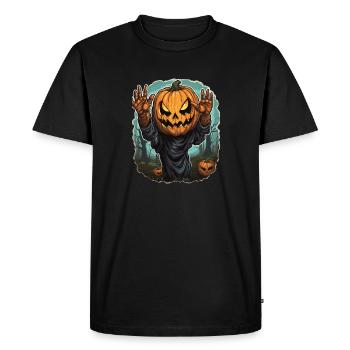Halloween Emerging Hands Citrouille effrayante - T-shirt Premium bio Homme - noir - Devant - Nico (187cm)
