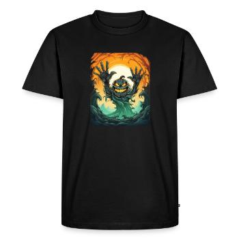 Halloween Emerging Hands Citrouille effrayante - T-shirt Premium bio Homme - noir - Devant - Nico (187cm)