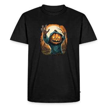 Halloween Emerging Hands Citrouille effrayante - T-shirt Premium bio Homme - noir - Devant - Nico (187cm)