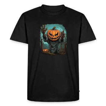 Halloween Mains émergentes Citrouille effrayante - T-shirt Premium bio Homme - noir - Devant - Nico (187cm)