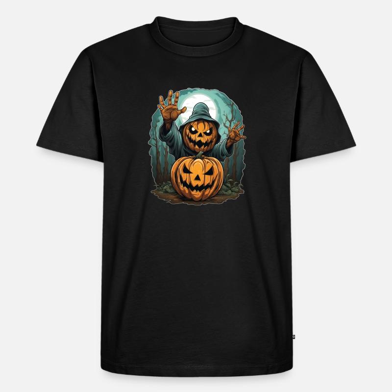 Halloween Emerging Hands Spooky Pumpkin - Männer Premium Bio T-Shirt - Schwarz