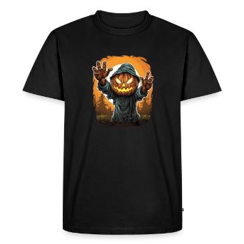Halloween Mains émergentes Citrouille effrayante - T-shirt Premium bio Homme - noir - Devant - Nico (187cm)