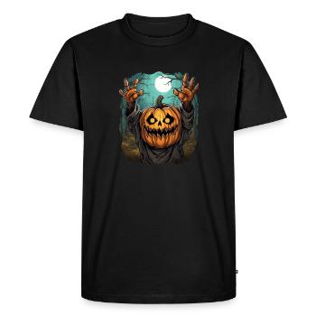 Halloween Emerging Hands Citrouille effrayante - T-shirt Premium bio Homme - noir - Devant - Nico (187cm)