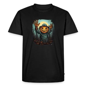Halloween Mains émergentes Citrouille effrayante - T-shirt Premium bio Homme - noir - Devant - Nico (187cm)