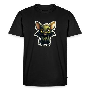 Chauve-souris Halloween I Cartoon Mignonne chauve-souris - T-shirt Premium bio Homme - noir - Devant - Nico (187cm)