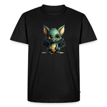 Chauve-souris Halloween I Cartoon Mignonne chauve-souris - T-shirt Premium bio Homme - noir - Devant - Nico (187cm)