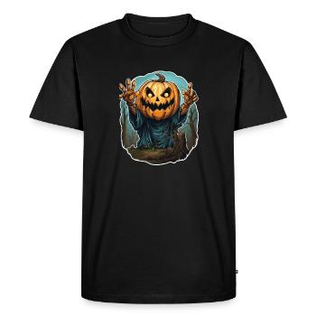 Halloween Emerging Hands Citrouille effrayante - T-shirt Premium bio Homme - noir - Devant - Nico (187cm)