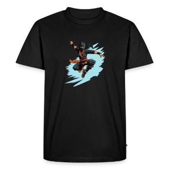 Charmant combattant ninja I Fille ninja I Ninja - T-shirt Premium bio Homme - noir - Devant - Nico (187cm)