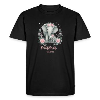 Mama 2024 Célébration de la couronne florale d’éléphant - T-shirt Premium bio Homme - noir - Devant - Nico (187cm)