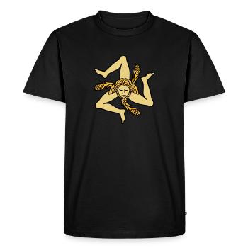 Sicile Trinacria drapeau Sicilien Sicilia - T-shirt Premium bio Homme - noir - Devant - Nico (187cm)