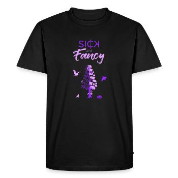 Sick and Fancy, Logo with Tree - Men's Premium Organic T-Shirt - black - Front - Nico (187cm)