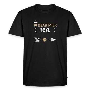 Bear Milk Tea - Coffee - Men's Premium Organic T-Shirt - black - Front - Nico (187cm)