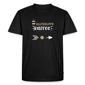 Groupe sanguin café - Café - T-shirt Premium bio Homme - noir - Devant - Nico (187cm)