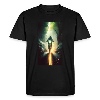 Motard en avance - T-shirt Premium bio Homme - noir - Devant - Nico (187cm)