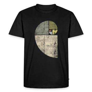 Spirale de Fibonacci en détresse - T-shirt Premium bio Homme - noir - Devant - Nico (187cm)