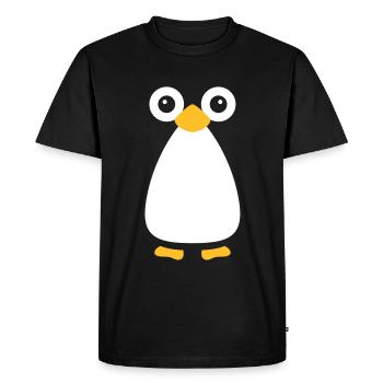 Vecteur mignon pingouin - T-shirt Premium bio Homme - noir - Devant - Nico (187cm)