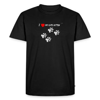 I love my cute kitten - Men's Premium Organic T-Shirt - black - Front - Nico (187cm)