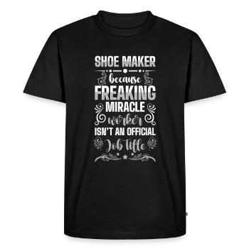 Schuster Humor - Men's Premium Organic T-Shirt - black - Front - Nico (187cm)