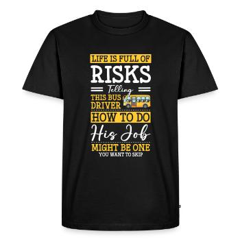 Bus driver Profession Work - Men's Premium Organic T-Shirt - black - Front - Nico (187cm)