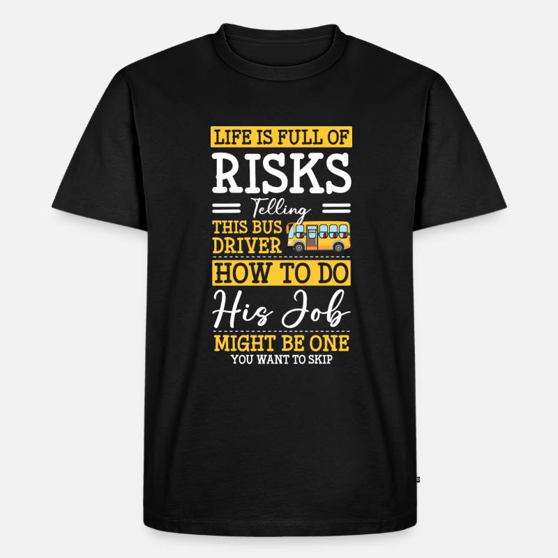 Busfahrer Beruf Arbeit - Männer Premium Bio T-Shirt - Schwarz