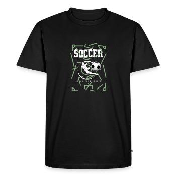 Soccer Break Your Limits - Men's Premium Organic T-Shirt - black - Front - Nico (187cm)