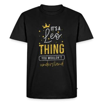 Anniversaire de l’astrologie du Lion - T-shirt Premium bio Homme - noir - Devant - Nico (187cm)