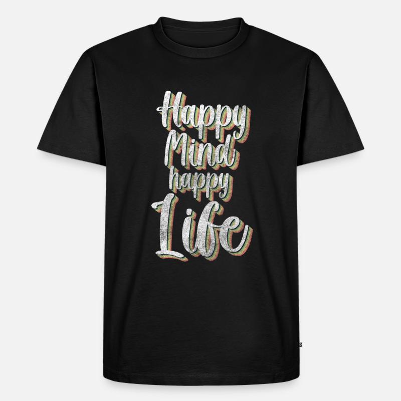 Kleeblatt Optimismus Freude - Männer Premium Bio T-Shirt - Schwarz