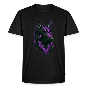 German Shepherd Head Pink - Men's Premium Organic T-Shirt - black - Front - Nico (187cm)