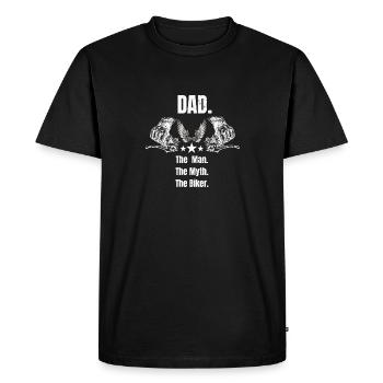 Papa le motard - T-shirt Premium bio Homme - noir - Devant - Nico (187cm)