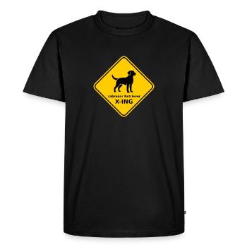 Bouclier « Labrador Retriever X-ING » - T-shirt Premium bio Homme - noir - Devant - Nico (187cm)