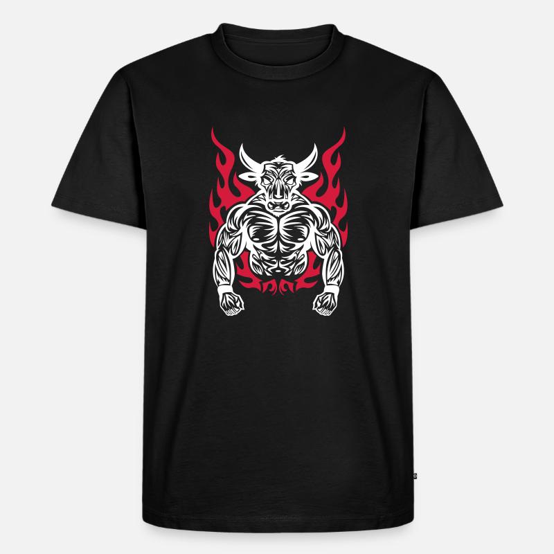 Minotaurus - Männer Premium Bio T-Shirt - Schwarz